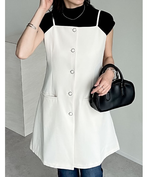 Re:EDIT キャミソール 「神山まりあさん着用」フロントボタンキャミ