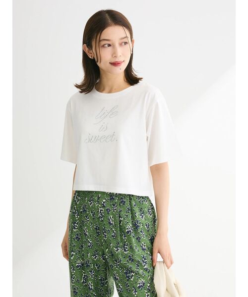 katie ラインストーン パフスリーブ Tシャツ katie ラインストーン パフスリーブ Tシャツ
