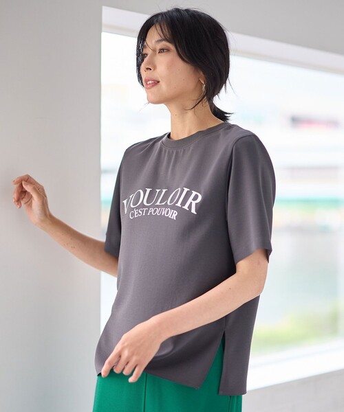 ANY（エニィ） uvカット tシャツ 半袖 「WEB限定」ジョーゼットロゴ