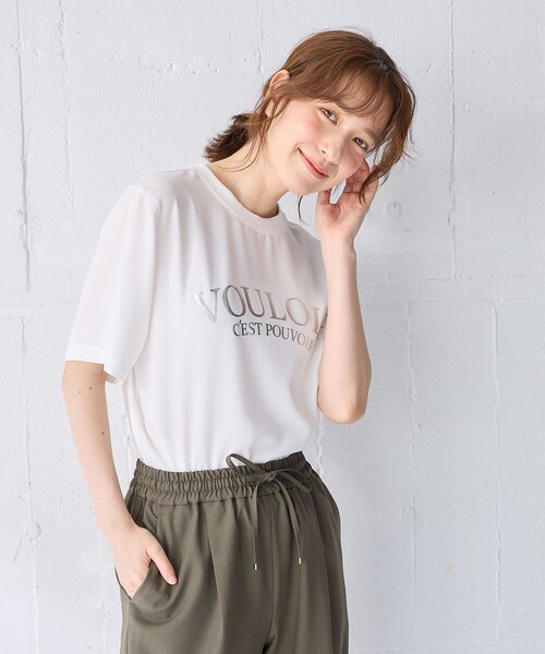 ANY（エニィ） uvカット tシャツ 半袖 「WEB限定」ジョーゼットロゴ