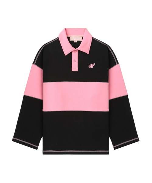 ポロシャツ ポロ BAPY STRIPED POLO SWEATSHIRT レディース