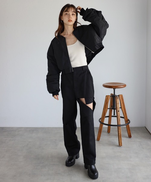 [未使用]   Jeans クロップドジャケット MA-1 ENC ma1 ma-1 cropped MA-1 / クロップド丈MA-1 レディース
