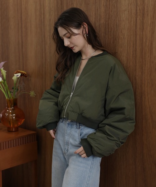[未使用]   Jeans クロップドジャケット MA-1 ENC ma1 ma-1 cropped MA-1 / クロップド丈MA-1 レディース