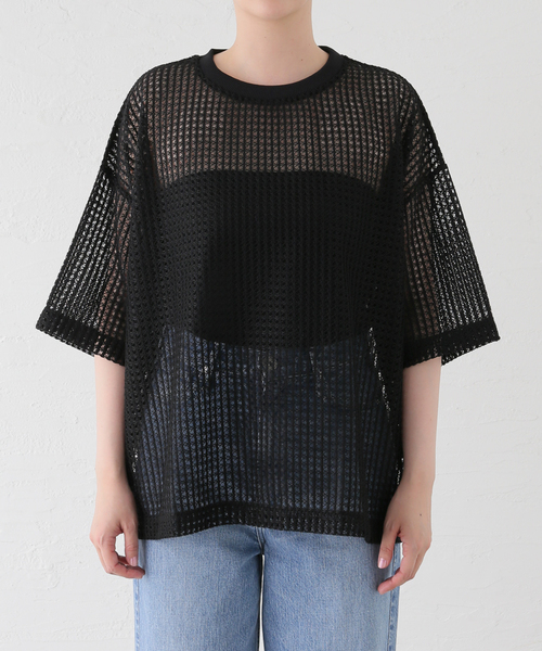 i*☆様 journal standard luxe メッシュレースTシャツ　ネ JOURNAL STANDARD LUXE tシャツ Tシャツ メッシュレース クルー