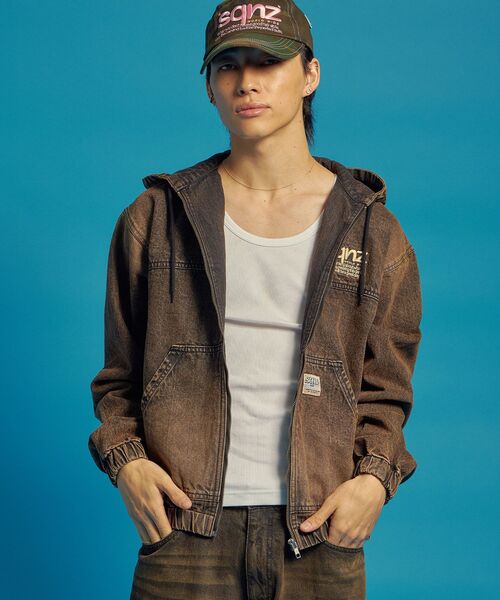 satousonさん専用 SEQUENZE パーカー 「sqnz（エスキュンズ）」sqnz washed denim jacket