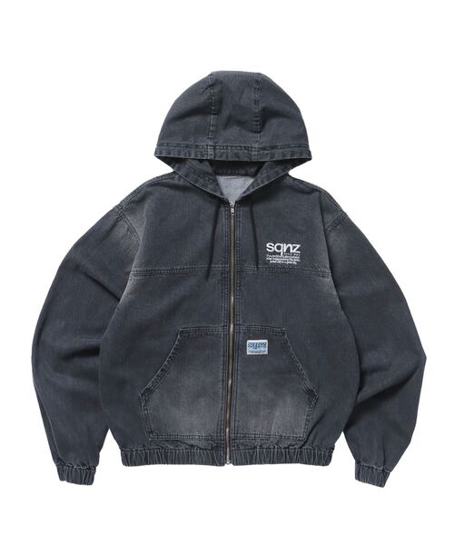 SEQUENZE パーカー WEB限定 / ブリーチ加工 デニムジップパーカー sqnz 