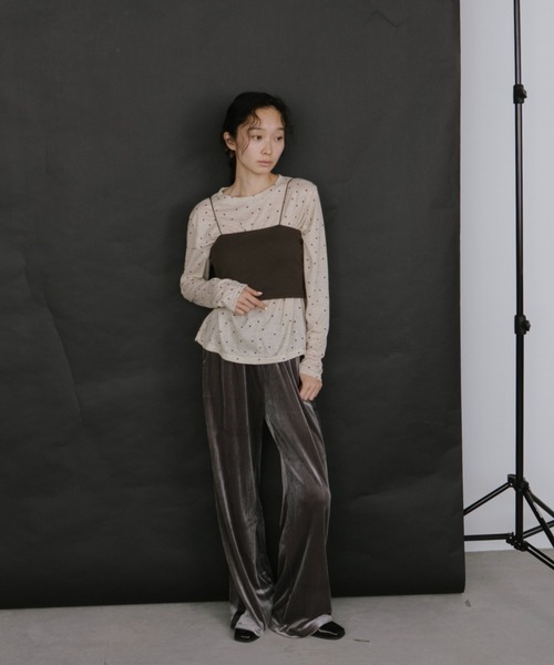 duei（デュイ） パンツ サイドラインベロアイージーパンツ レディース