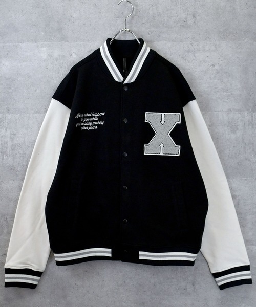 トレーナー スウェット felt patch sweat stadium jacket/フェルト 