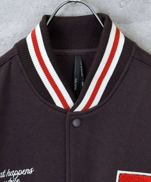トレーナー スウェット felt patch sweat stadium jacket/フェルト 