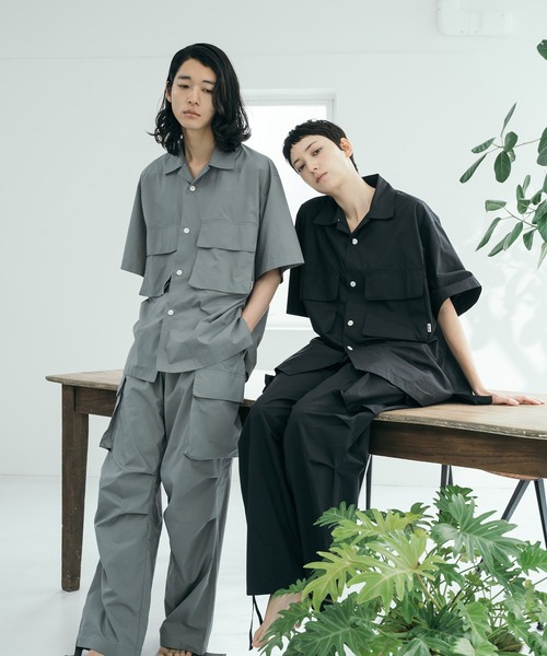 WITH OR WITHOUT シャツ Utility Short Sleeve Silk Shirt