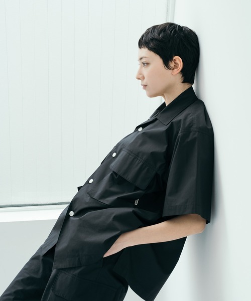 WITH OR WITHOUT シャツ 半袖 Utility Short Sleeve Silk Shirt