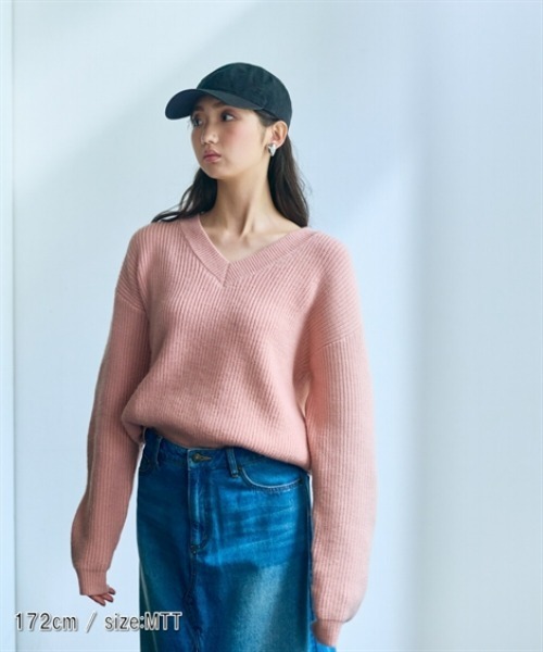 ニット セーター 高身長　Ｖネックニット（トールサイズ）Essenave レディース