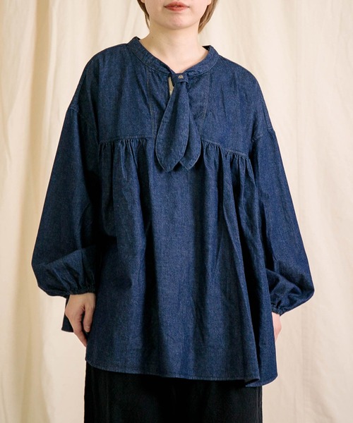 ブラウス シャツ 「Brocante / ブロカント」 5ozデニム フラールシャツ レディース