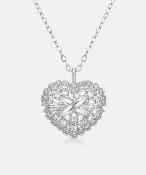ネックレス 「メトロシティ」クオレスターリングシルバーホワイトネックレス レディースの画像