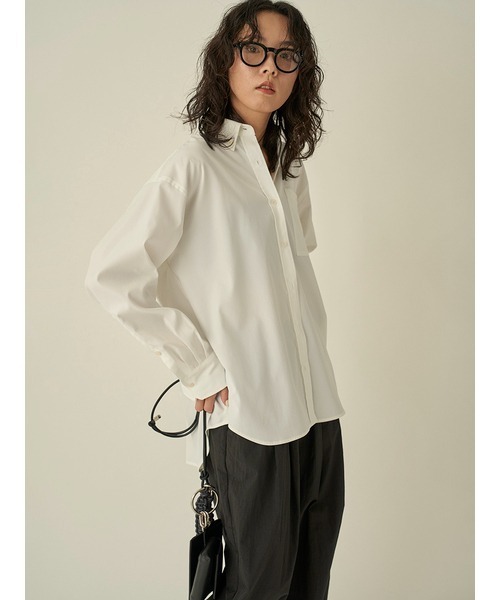 emmi ブラウス シャツ 「10th」eco emmiロゴボタンダウンシャツ