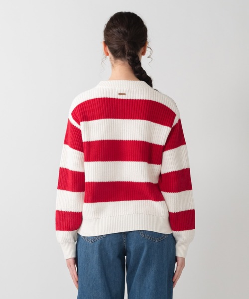 SHIROSE 赤と白のリブ編みセーター私物 Levi's（リーバイス） ニット セーター ボーダー セーター レディース