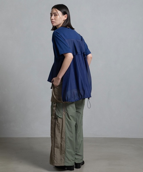 【MARECHAL TERRE】　フリルデザインTシャツ　トップス MARECHAL TERRE tシャツ フリルジョイントトップス レディース