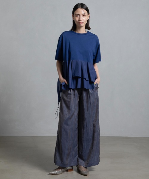 【MARECHAL TERRE】　フリルデザインTシャツ　トップス MARECHAL TERRE tシャツ フリルジョイントトップス レディース
