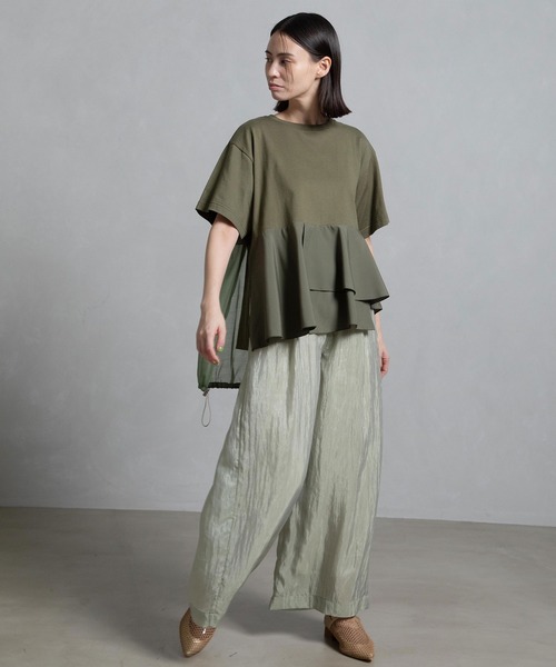 【MARECHAL TERRE】　フリルデザインTシャツ　トップス MARECHAL TERRE tシャツ フリルジョイントトップス レディース