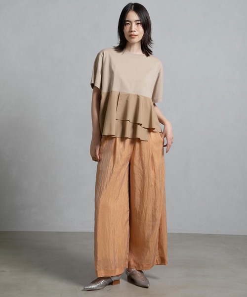 【MARECHAL TERRE】　フリルデザインTシャツ　トップス MARECHAL TERRE tシャツ フリルジョイントトップス レディース
