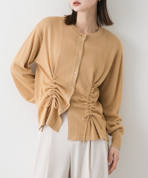 FRAMeWORK COTTONクレープドロストカーディガン ホワイト FRAMeWORK