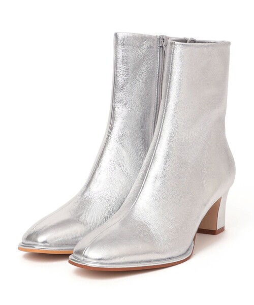 SHIPS」 ショートブーツ 37 シルバー レディース