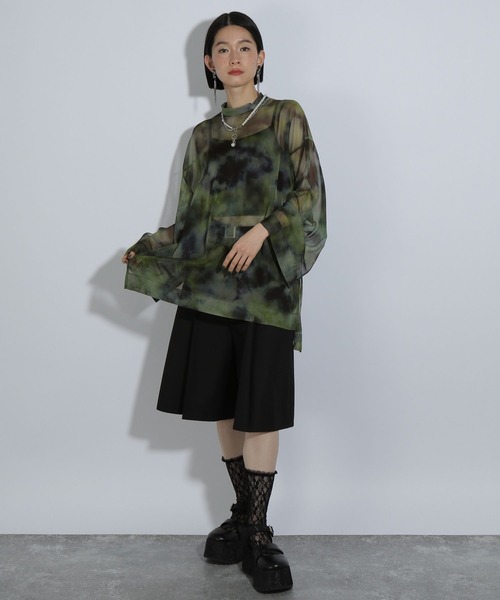 新品タグ付 HARE ガラシアービッグプルオーバー グリーン系 今季完売 HARE ブラウス シャツ ガラシアービッグプルオーバー(HARE