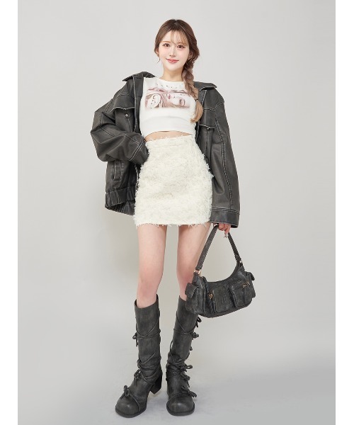 Darich（ダーリッチ） スカート ツイードフリンジミニスカート