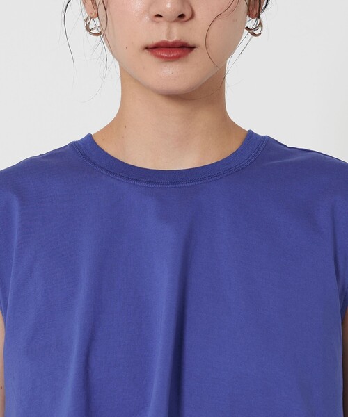 tシャツ 「WEB限定 Wardrobe DAILY MINIMAL」フリルレイヤード ノースリーブカットソー -接触冷感- レディース