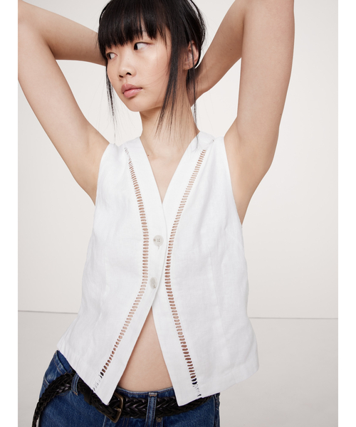 ベスト ジレ リネン レーストリム ベスト レディース ベスト ジレ リネン レーストリム レディース : ZOZOTOWN Yahoo