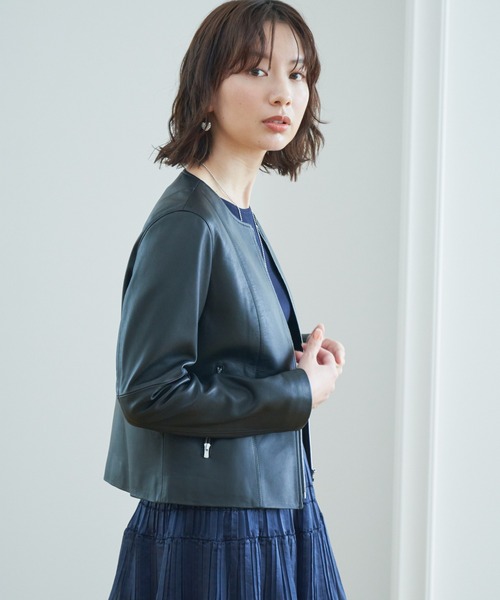 値下げ　新品　ANAYIアナイ　レザーロングブルゾン　94600円 ラムレザー |ANAYI OFFICIAL ONLINE STORE | アナイ 公式サイト