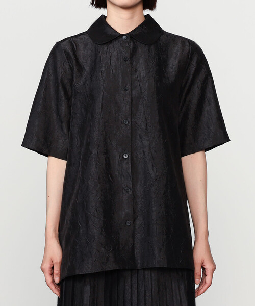 「Bshop」 半袖ブラウス 1 ブラック レディース Bshop 「Bshop」 半袖ブラウス 1 ブラック レディース