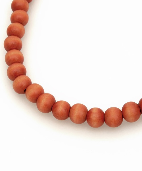 ネックレス an meets zakka ウッドボール数珠ネックレス(50cm