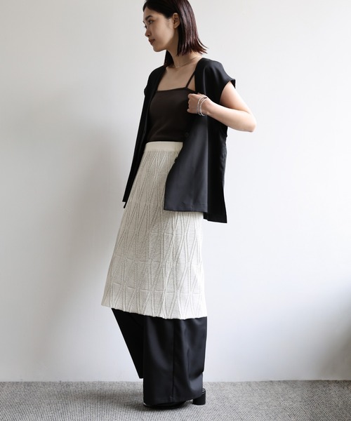 select MOCA Et スカート 「Et」Sheer Layered Knit Skirt : ZOZOTOWN