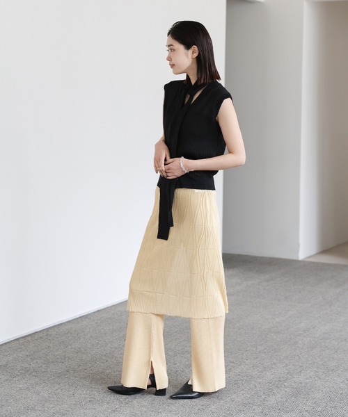 select MOCA Et スカート 「Et」Sheer Layered Knit Skirt : ZOZOTOWN