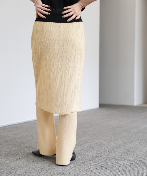 select MOCA Et スカート 「Et」Sheer Layered Knit Skirt : ZOZOTOWN