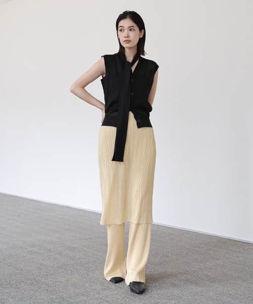 select MOCA Et スカート 「Et」Sheer Layered Knit Skirt : ZOZOTOWN