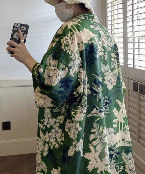 GEMEDA シャツ ボタニカル柄オープンカラーシャツ メンズ : ZOZOTOWN