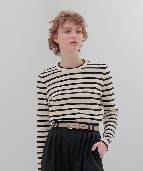 tシャツ THREE DOTS TURQUOISE × DRESSLAVE / BORDER LONG SLEEVE TEE(ボーダーロングスリーブT