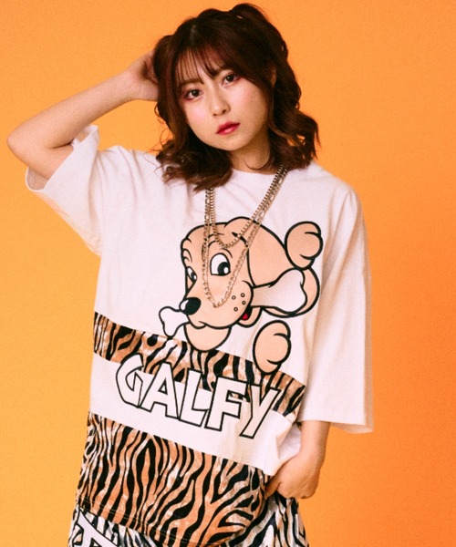 ガルフィー GALFY 白 Tシャツ半袖 ガルフィー GALFY 半袖Tシャツ ガルサツTEE 白 中型犬サイズ（L