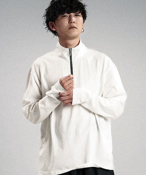ノーブランド NO ID.（ノーアイディー） ポロシャツ 「NO ID.」Half Zip Big