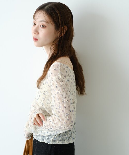 Kastane（カスタネ） カーディガン 「2WAY」シアーフラワーレース