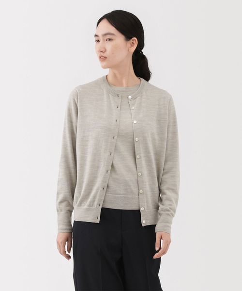 無印良品（MUJI） カーディガン 婦人 洗えるウールハイゲージクルー