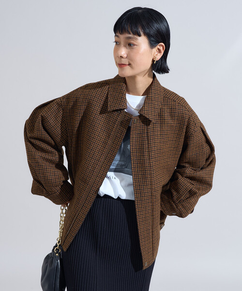 ブルゾン アウター English Wool 襟付きブルゾン/イングリッシュウール ジャケット レディース | FREAK'S STORE | 01