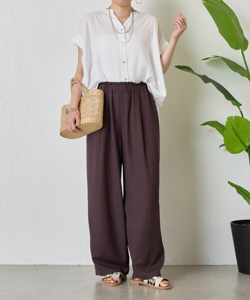 「Jena espace merveilleux」 イージーパンツ FREE カーキ レディース_画像9