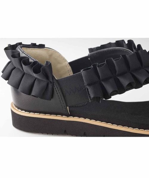 「Live in comfort」 フラットサンダル 5 ブラック レディース_画像3