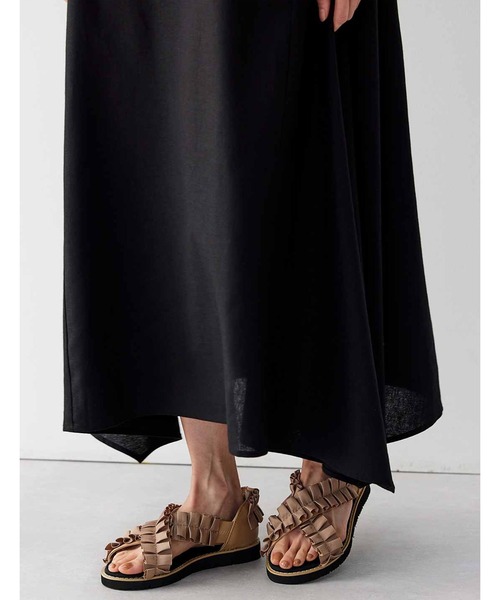 「Live in comfort」 フラットサンダル 5 ブラック レディース_画像6