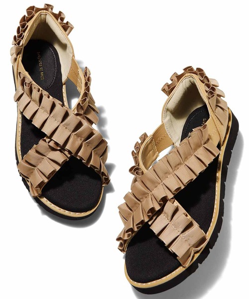 「Live in comfort」 フラットサンダル 5 ブラック レディース_画像7