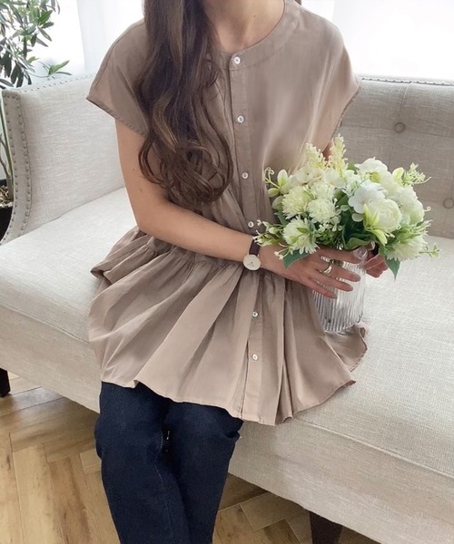 「FILLOU」 半袖ブラウス X-LARGE ブラック レディース_画像8