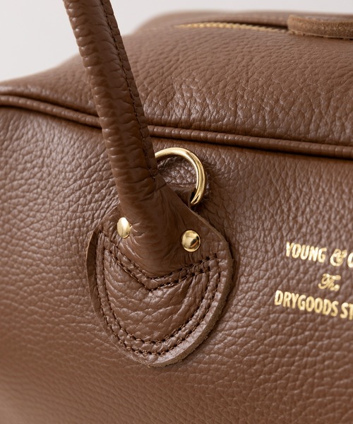 YOUNG & OLSEN ブラウン ハンドバッグ ヤングアンドオルセン エンボスドレザー ベルテッド トート M – YOUNG
